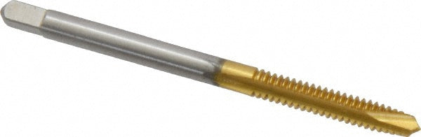 Kennametal 1544804 Spiral Point Tap #6-32 UNC, 2 Flutes, Plug Chamfer, 2B Class of Fit, HSS, TiN Coated