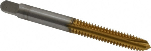 Kennametal 1544820 Spiral Point Tap 1/4-20 UNC, 3 Flutes, Plug Chamfer, 2B Class of Fit, HSS, TiN Coated