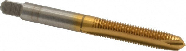 Kennametal 4130672 Spiral Point Tap 1/4-28 UNF, 2 Flutes, Plug Chamfer, 3B Class of Fit, HSS, TiN Coated