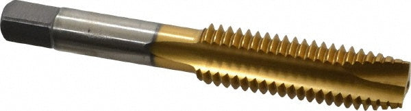Kennametal 1545200 Spiral Point Tap 1/2-13 UNC, 3 Flutes, Plug Chamfer, 3B Class of Fit, HSS, TiN Coated