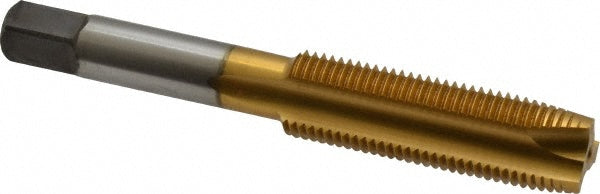 Kennametal 1545203 Spiral Point Tap 1/2-20 UNF, 3 Flutes, Plug Chamfer, 3B Class of Fit, HSS, TiN Coated