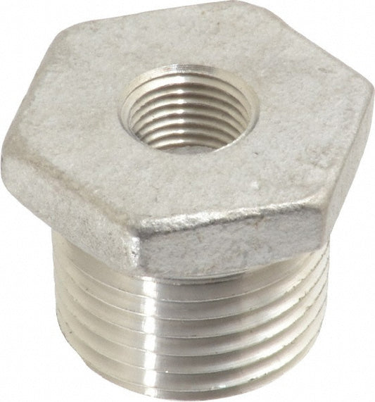 Merit Brass K414-0802 Pipe Bushing 1/2 x 1/8", 304 Stainless Steel
