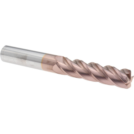 Accupro 88124516 Corner Radius End Mill 3/4" Dia, 3" LOC, 0.1250" Radius, 4 Flute, Solid Carbide