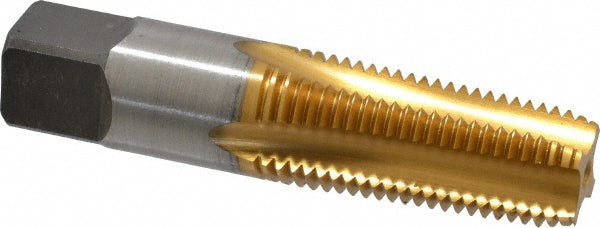 Kennametal 1545236 Standard Pipe Tap 1/4-18, NPT, 4 Flutes, High Speed Steel, TiN Finish