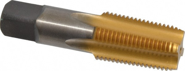 Kennametal 1545242 Standard Pipe Tap 1/2-14, NPT, 4 Flutes, High Speed Steel, TiN Finish