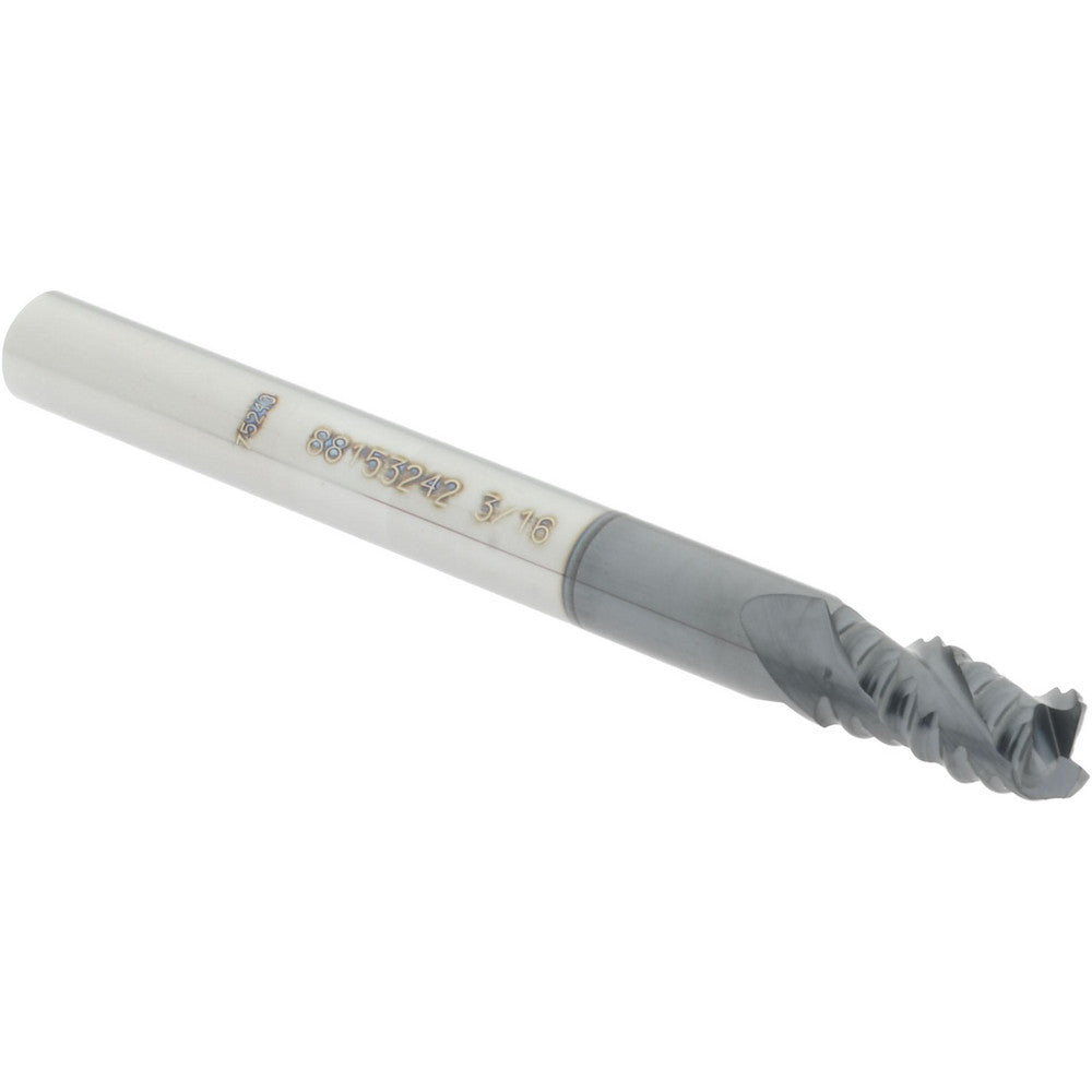 Accupro 88153242 Square End Mill 3/16'' Dia, 3/8'' LOC, 3/16'' Shank Dia, 2'' OAL, 3 Flutes, Solid Carbide