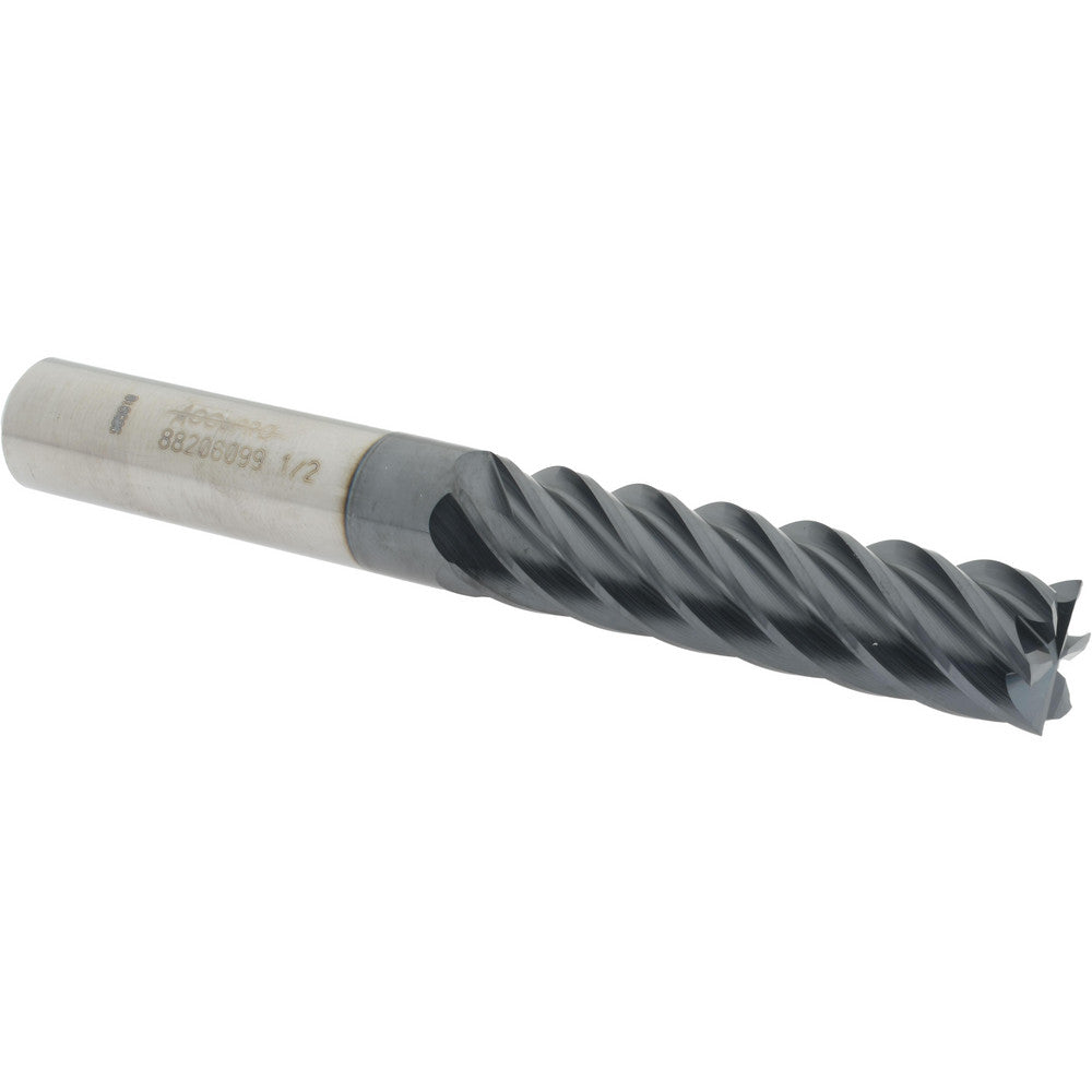 Accupro 88206099 Square End Mill 1/2'' Dia, 2'' LOC, 1/2'' Shank Dia, 4'' OAL, 6 Flutes, Solid Carbide