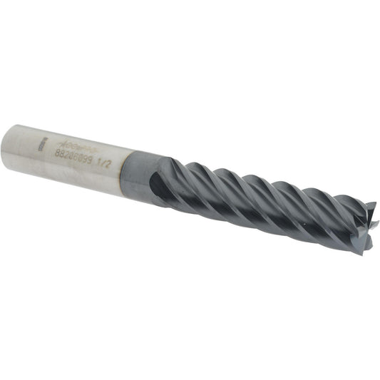 Accupro 88206099 Square End Mill 1/2'' Dia, 2'' LOC, 1/2'' Shank Dia, 4'' OAL, 6 Flutes, Solid Carbide
