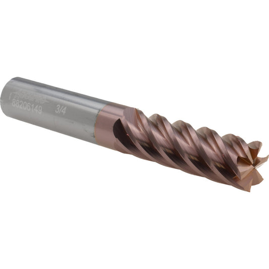 Accupro 88206149 Square End Mill 3/4'' Dia, 2-1/4'' LOC, 3/4'' Shank Dia, 5'' OAL, 6 Flutes, Solid Carbide