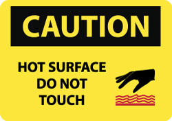 AccuformNMC C525PB Sign Rectangle, "Caution - Hot Surface - Do Not Touch"