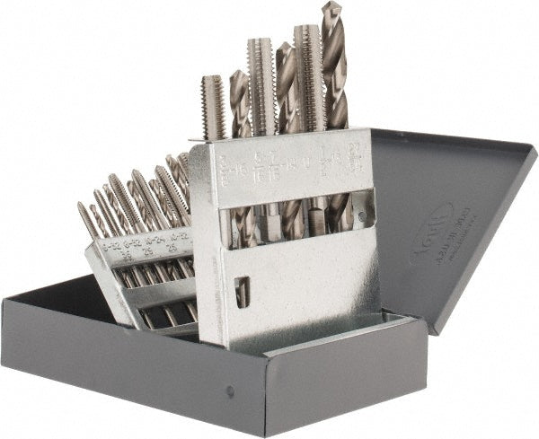 Hertel 770X Tap & Drill Set #6-32 to 1/2-13 Taps, 5/16 to 27/64" Drills