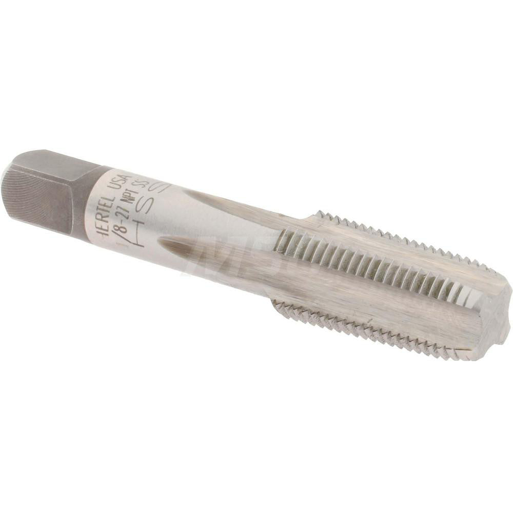 Hertel G127048-S Standard Pipe Tap 1/8-27, NPT, 4 Flutes, High Speed Steel, Bright/Uncoated