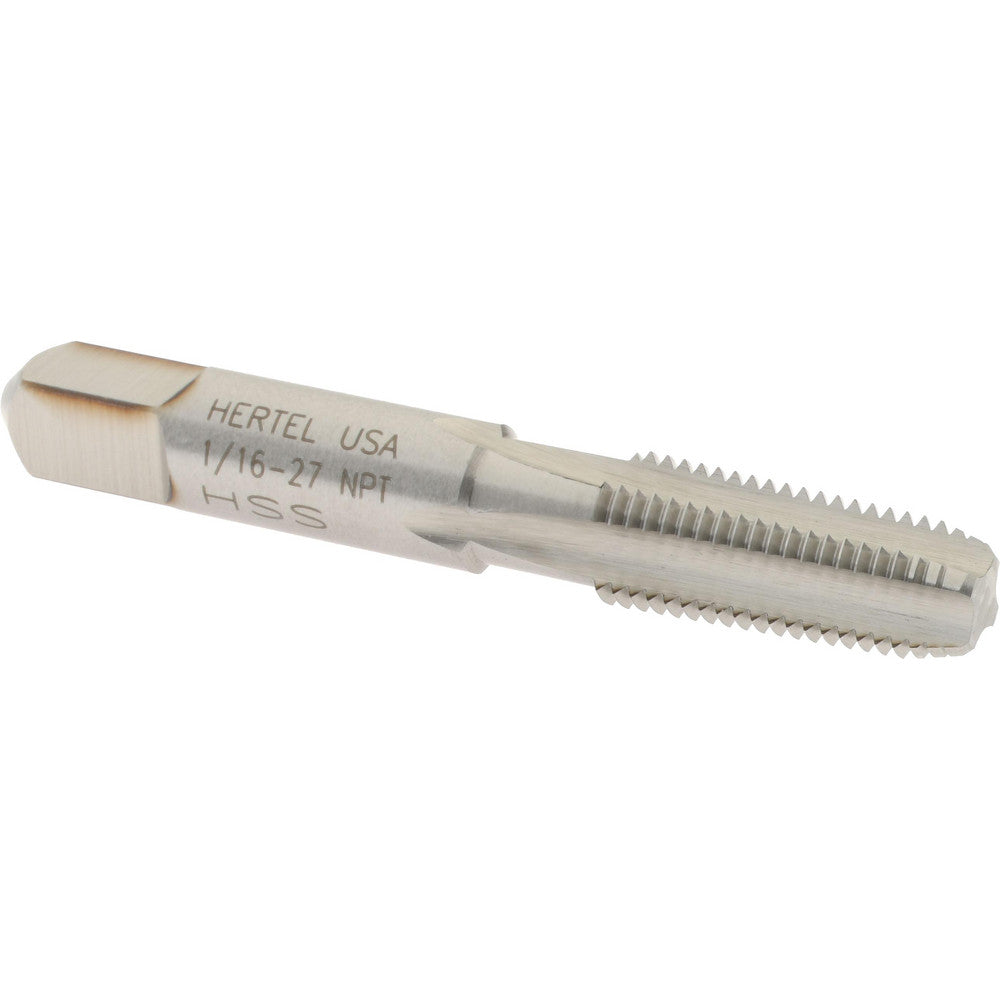 Hertel G127012-S Standard Pipe Tap 1/16-27, NPT, 4 Flutes, High Speed Steel, Bright/Uncoated