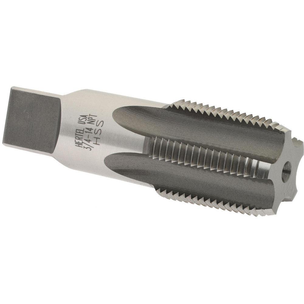 Hertel R127700-S Standard Pipe Tap 3/4-14, NPT, 5 Flutes, High Speed Steel, Bright/Uncoated