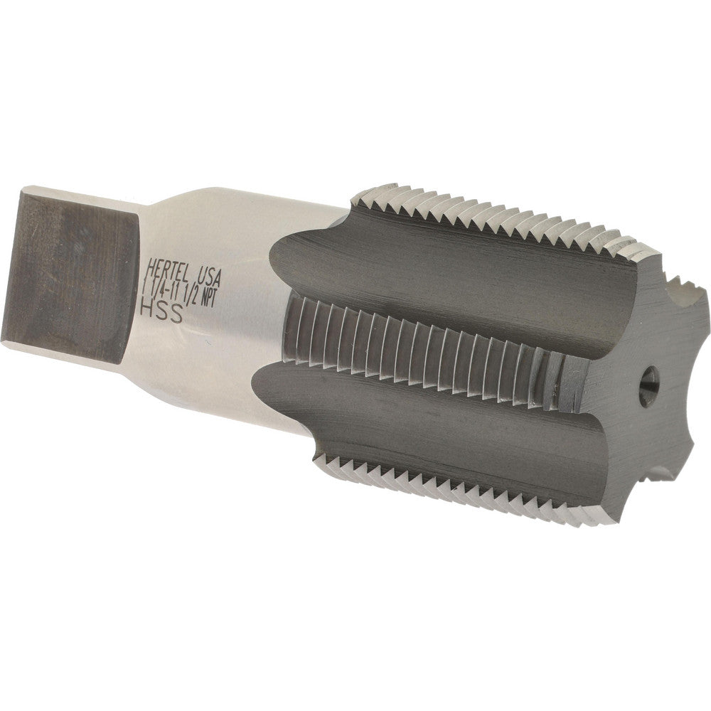 Hertel R127875-S Standard Pipe Tap 1-1/4 - 11-1/2, NPT, 5 Flutes, High Speed Steel, Bright/Uncoated