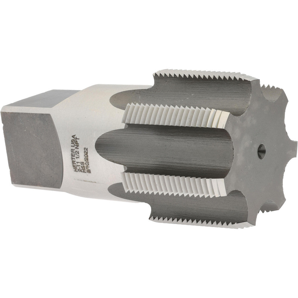 Hertel R127991-S Standard Pipe Tap 2 - 11-1/2, NPT, 7 Flutes, High Speed Steel, Bright/Uncoated