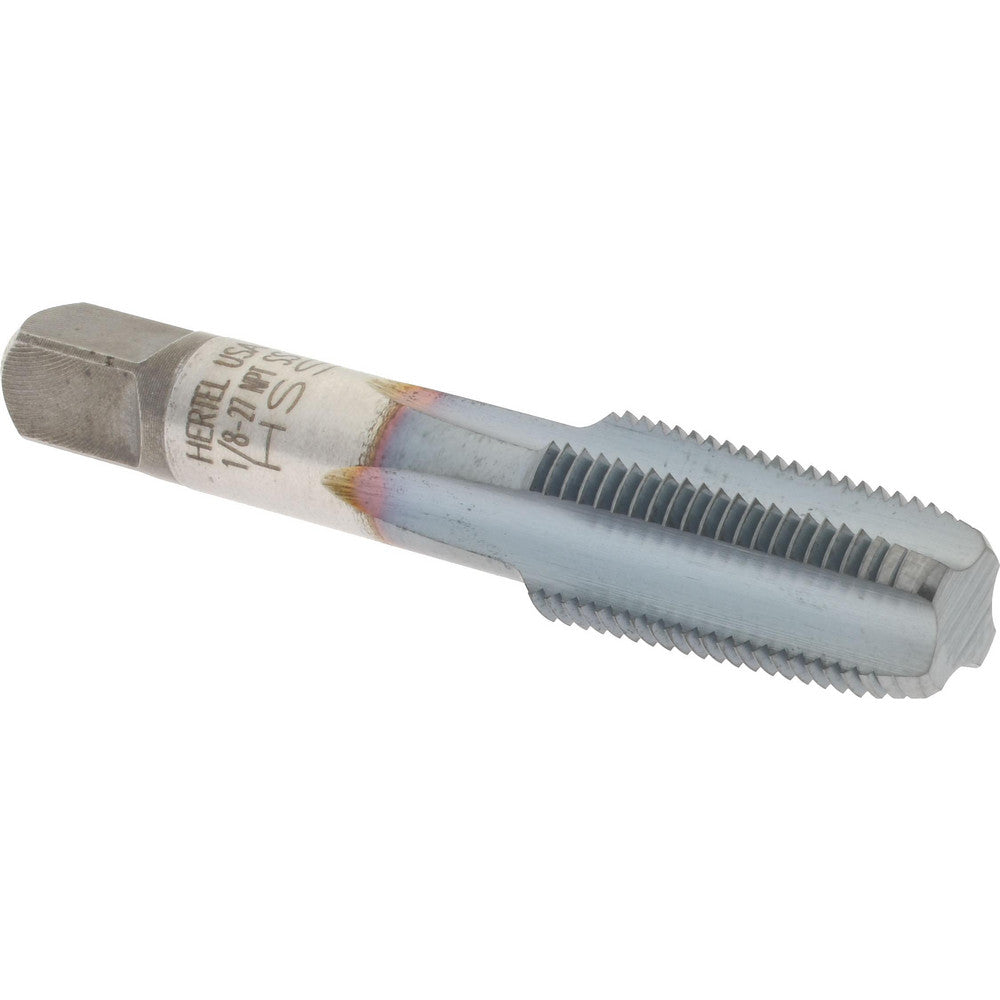 Hertel G127048C-S Standard Pipe Tap 1/8-27, NPT, 4 Flutes, High Speed Steel, TiCN Finish