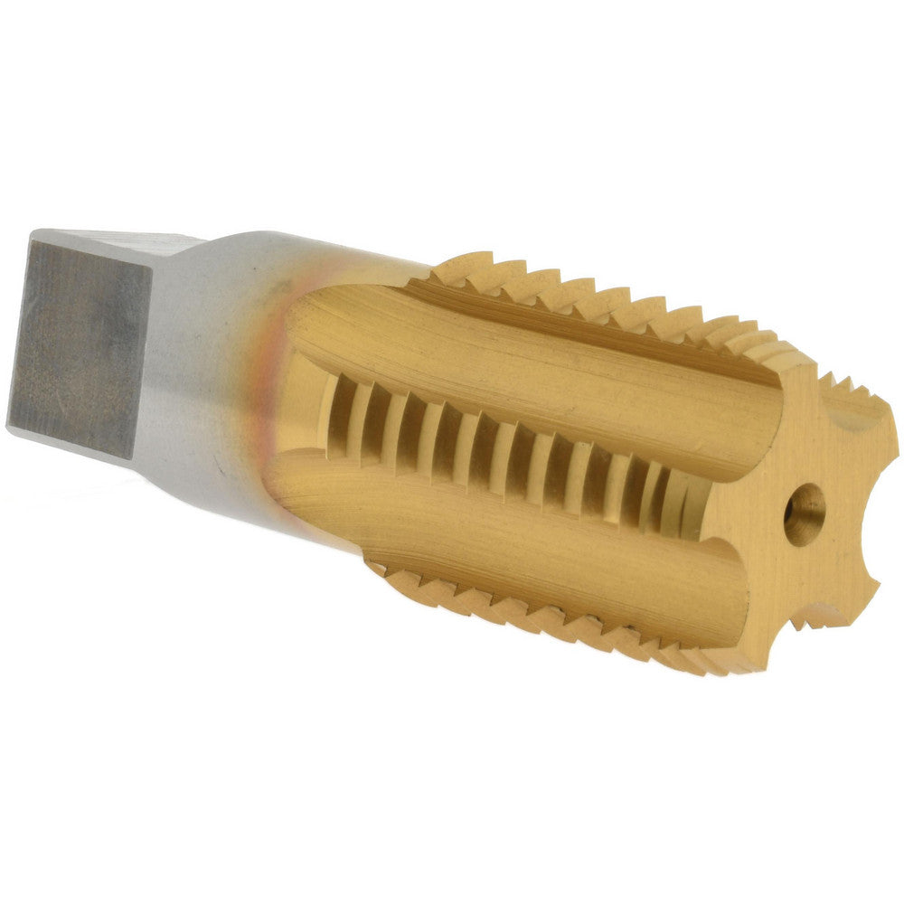 Hertel R127826T-S 1 - 11-1/2 NPT, 5 Flutes, TiN Coated, High Speed Steel, Interrupted Thread Pipe Tap