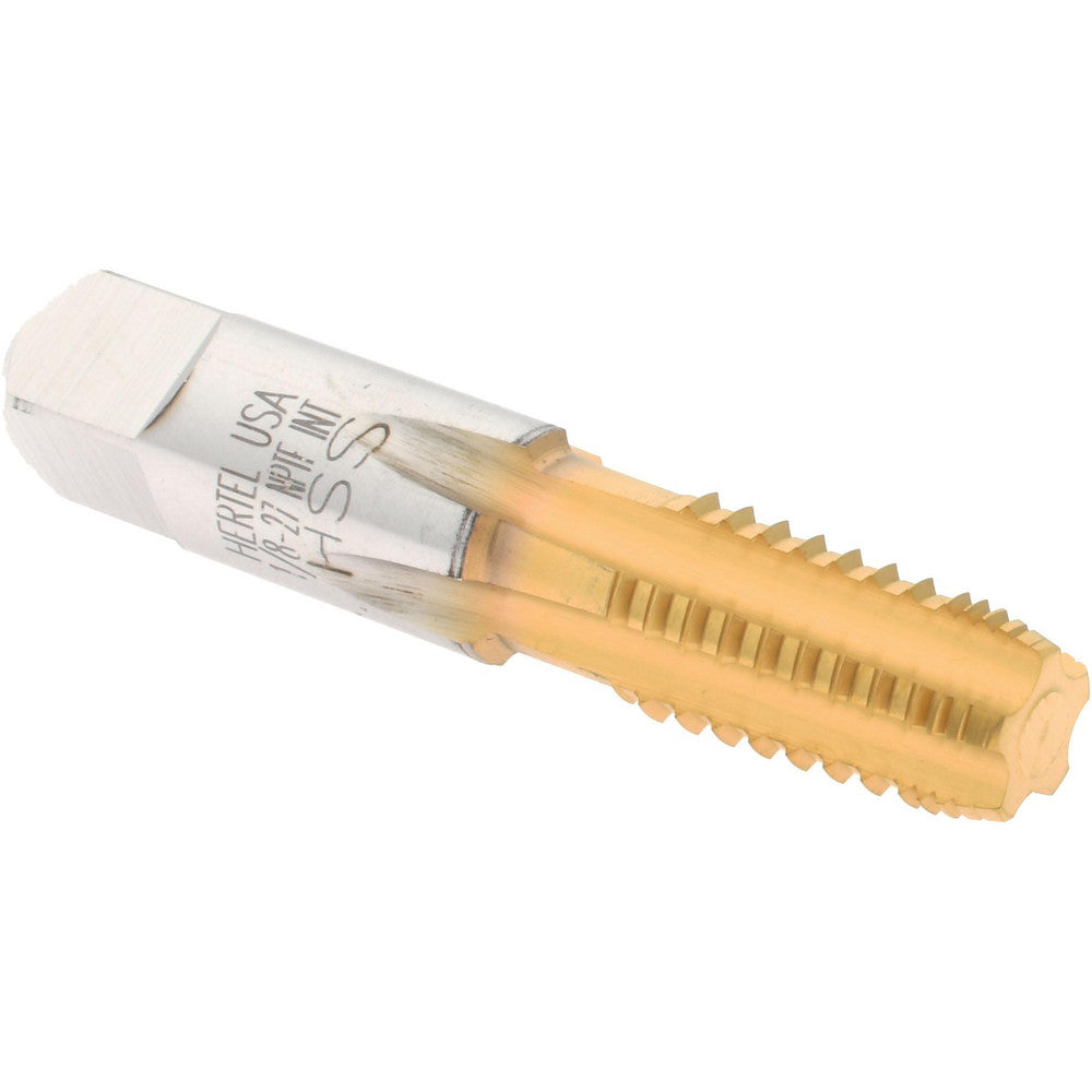 Hertel R127127T-S 1/8-27 NPTF, 5 Flutes, TiN Coated, High Speed Steel, Interrupted Thread Pipe Tap