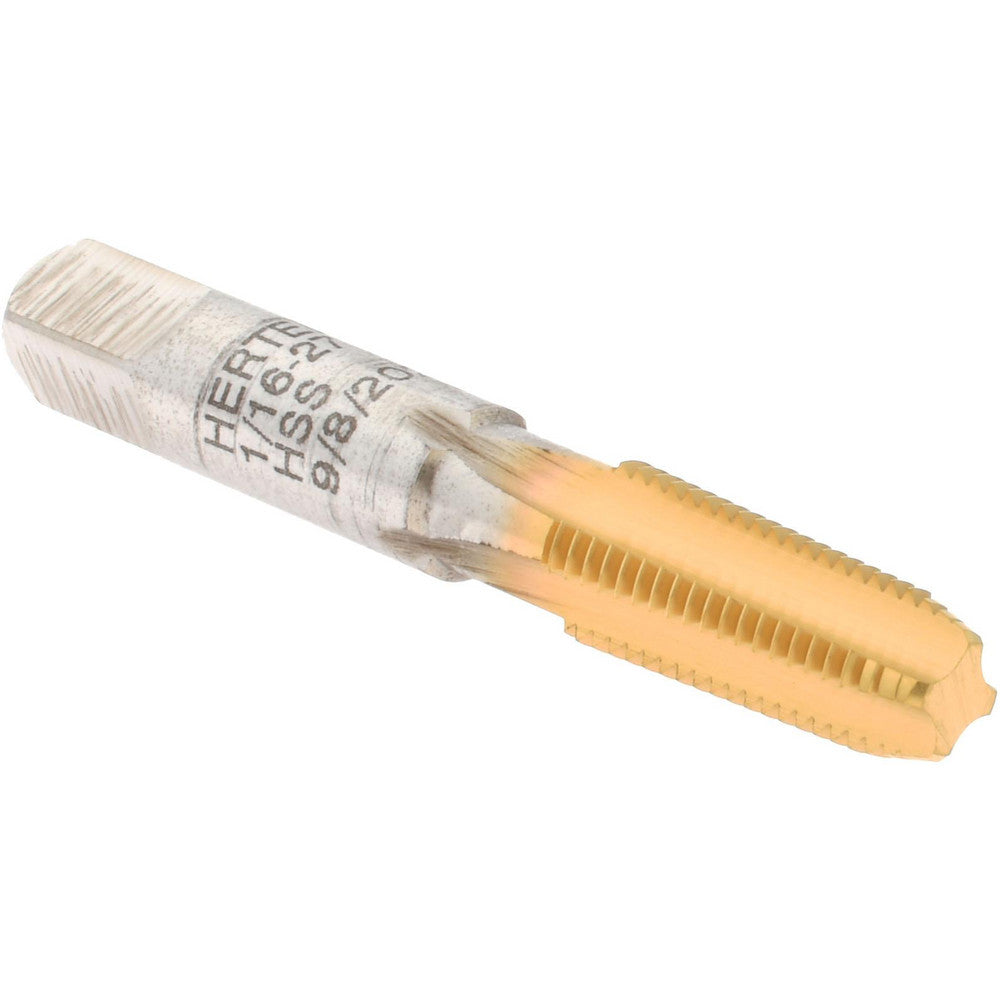 Hertel G127012T-S Standard Pipe Tap 1/16-27, NPT, 4 Flutes, High Speed Steel, TiN Finish