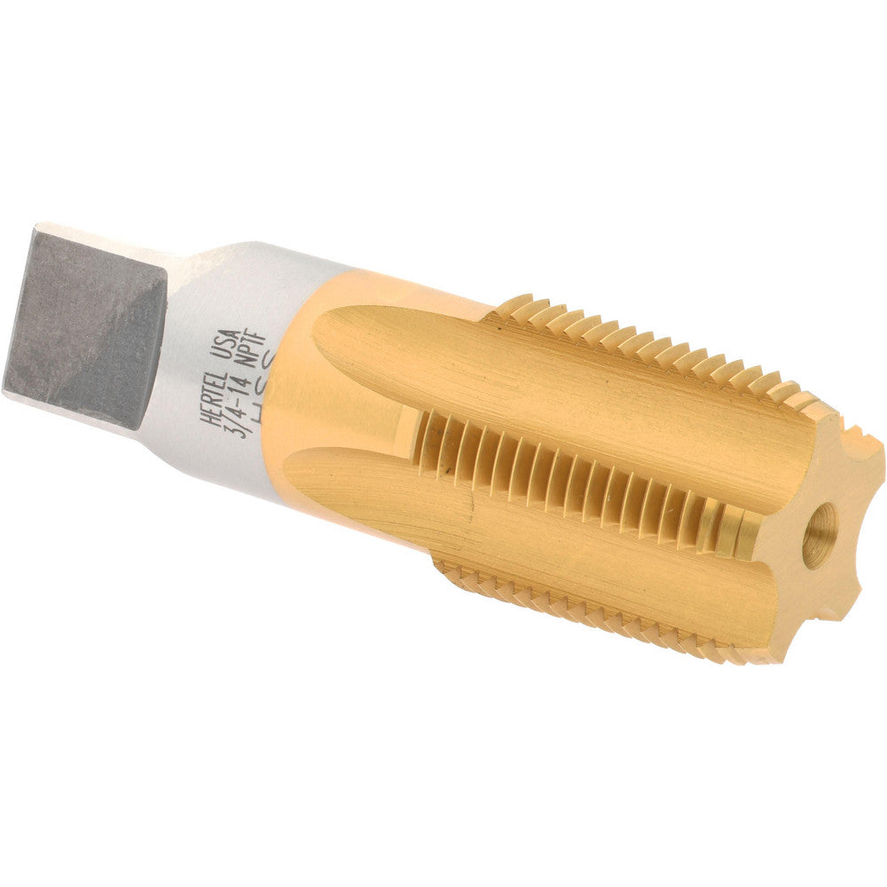 Hertel R127711T-S Standard Pipe Tap 3/4-14, NPTF, 5 Flutes, High Speed Steel, TiN Finish