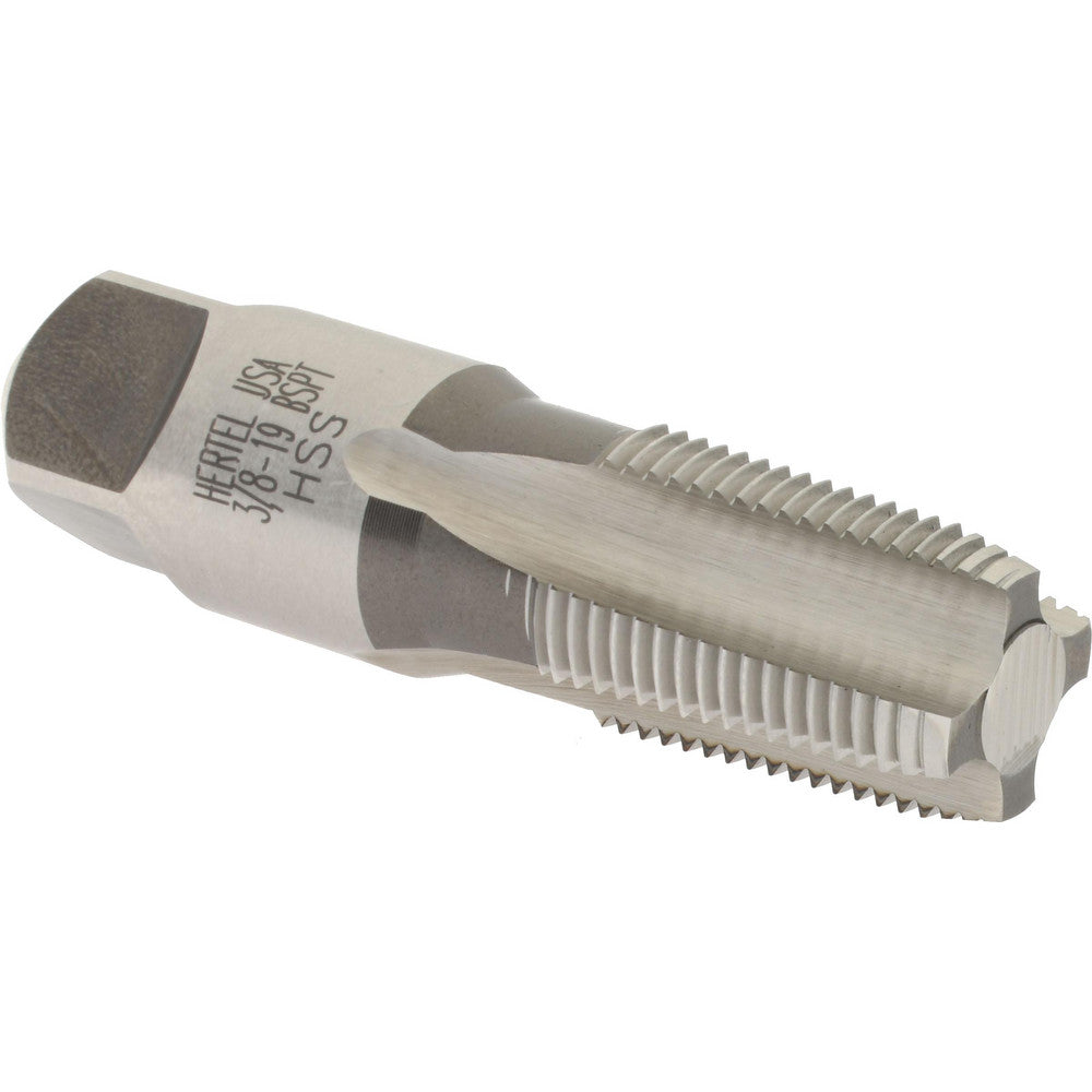 Hertel R867356-S British Standard Pipe Tap 3/8-19 BSPT, Bottoming Chamfer, 4 Flute