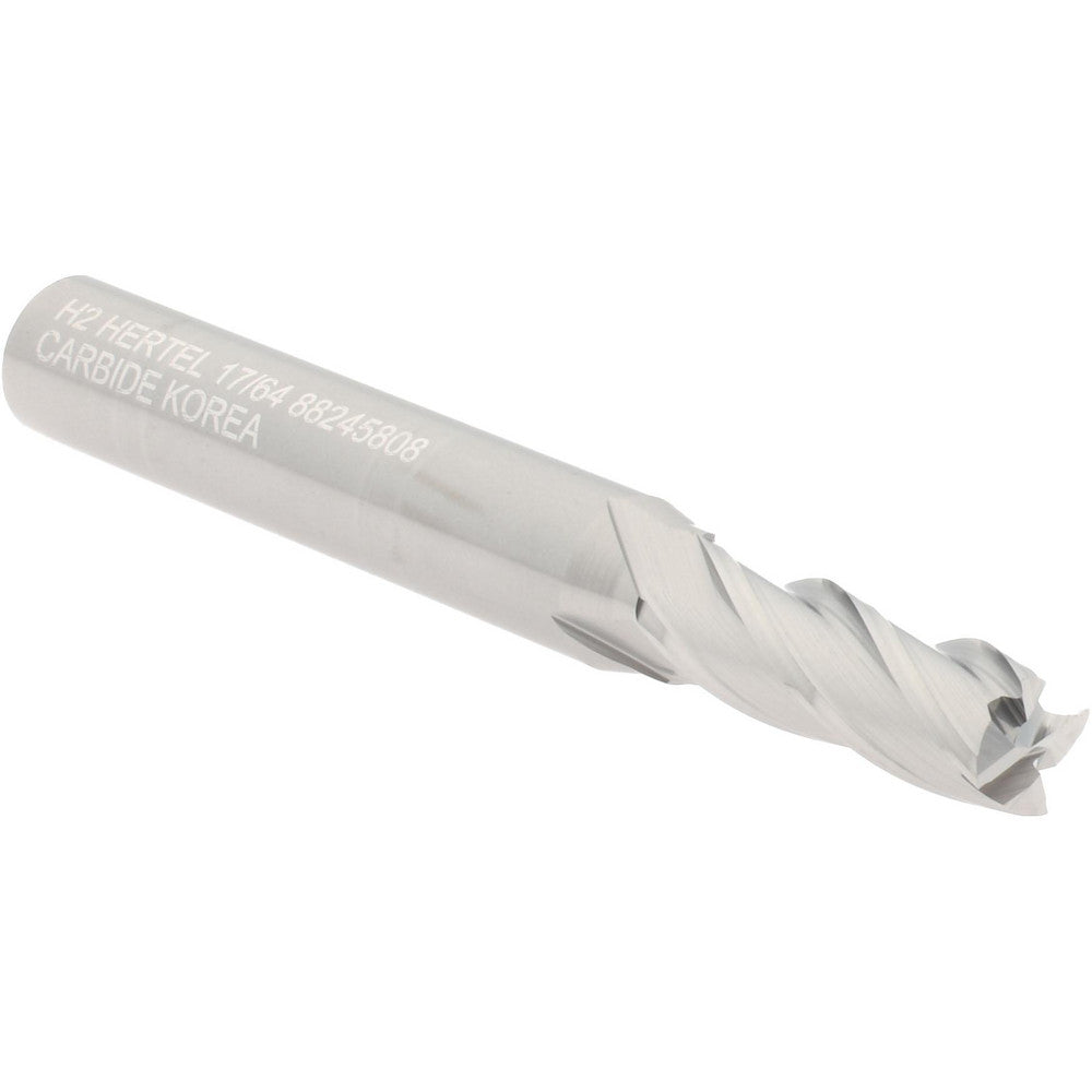 Hertel 88245808 Square End Mill 17/64" Dia, 3/4" LOC, 4 Flute, Solid Carbide