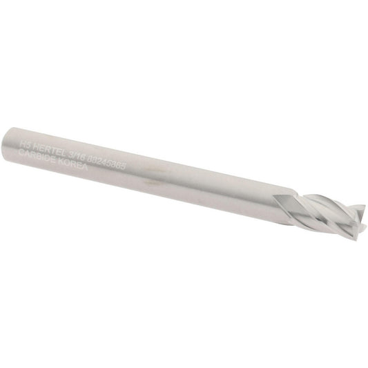 Hertel 88245865 Square End Mill 3/16" Dia, 5/16" LOC, 4 Flute, Solid Carbide