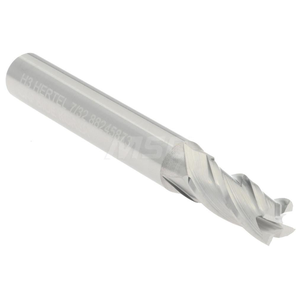 Hertel 88245873 Square End Mill 7/32" Dia, 1/2" LOC, 4 Flute, Solid Carbide