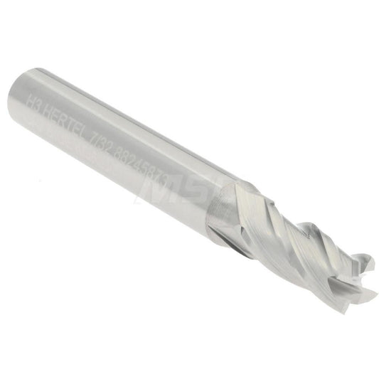 Hertel 88245873 Square End Mill 7/32" Dia, 1/2" LOC, 4 Flute, Solid Carbide