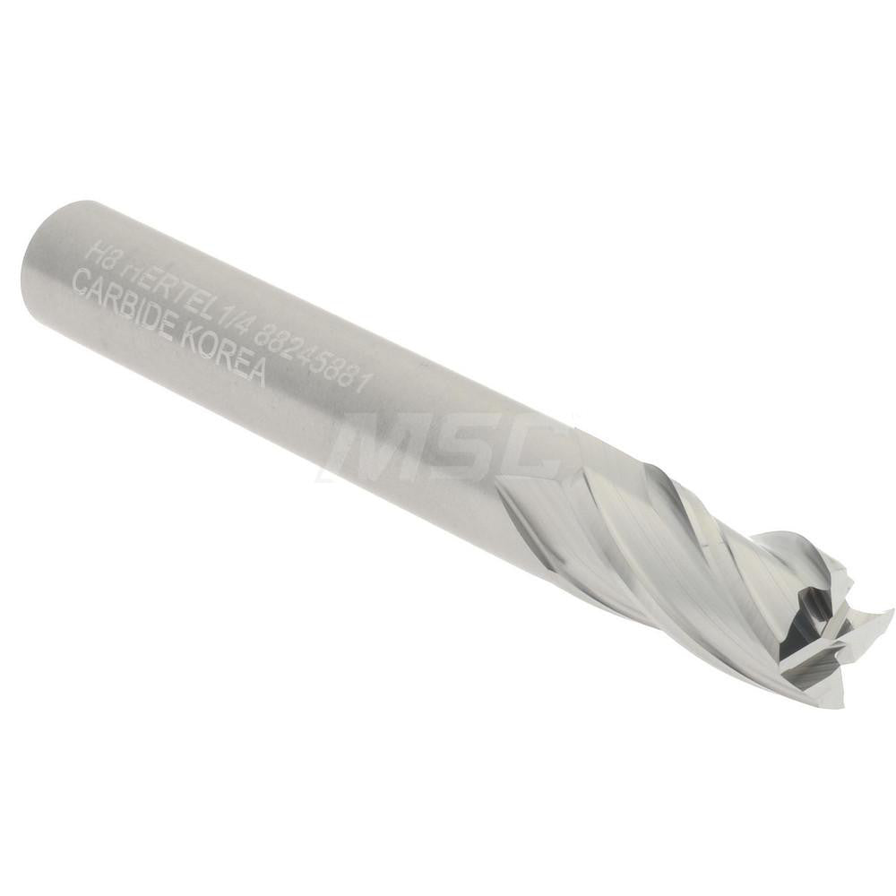 Hertel 88245881 Square End Mill 1/4" Dia, 1/2" LOC, 4 Flute, Solid Carbide