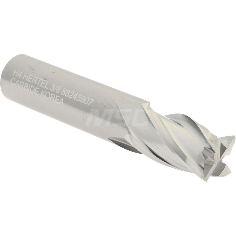 Hertel 88245907 Square End Mill 3/8" Dia, 5/8" LOC, 4 Flute, Solid Carbide
