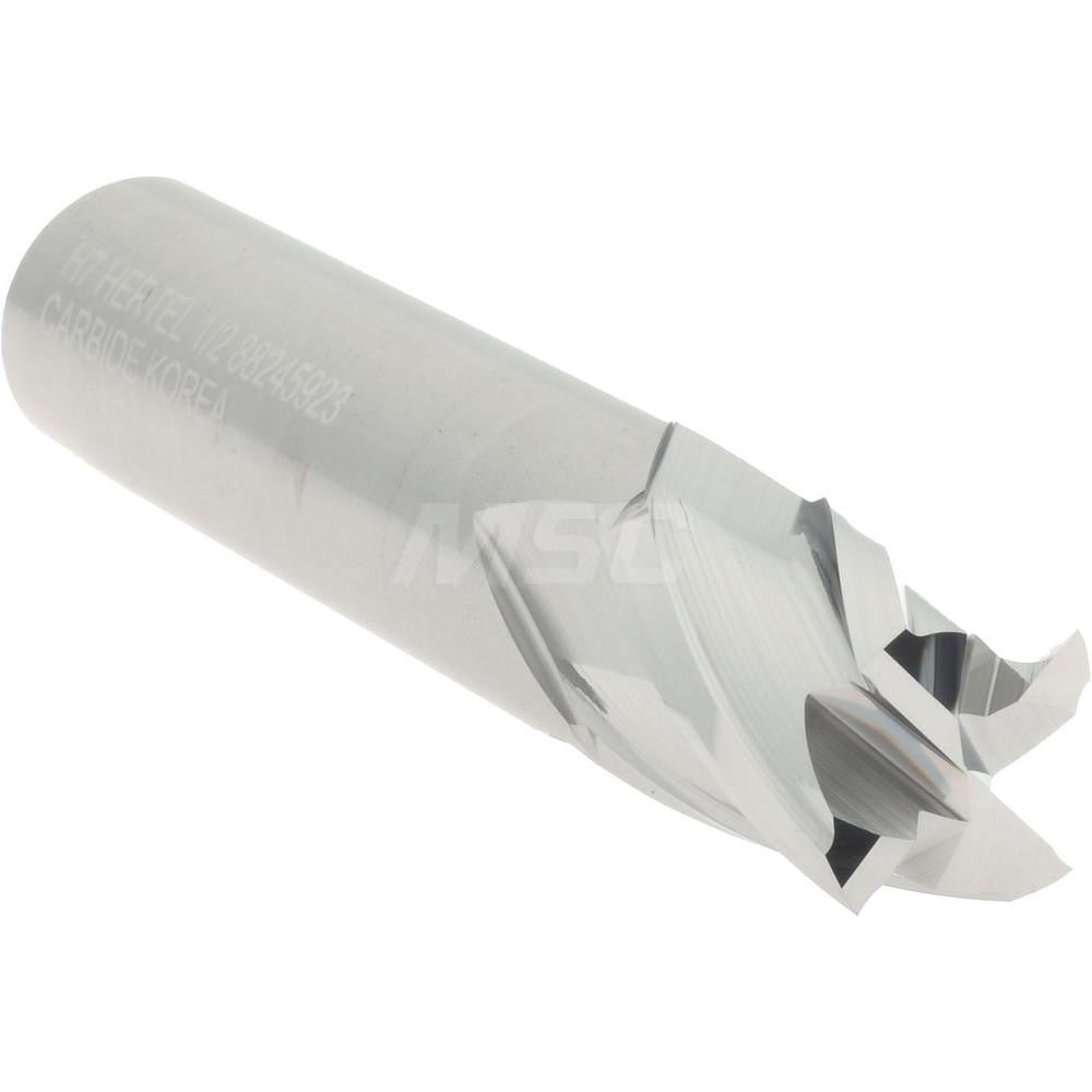 Hertel 88245923 Square End Mill 1/2" Dia, 5/8" LOC, 4 Flute, Solid Carbide