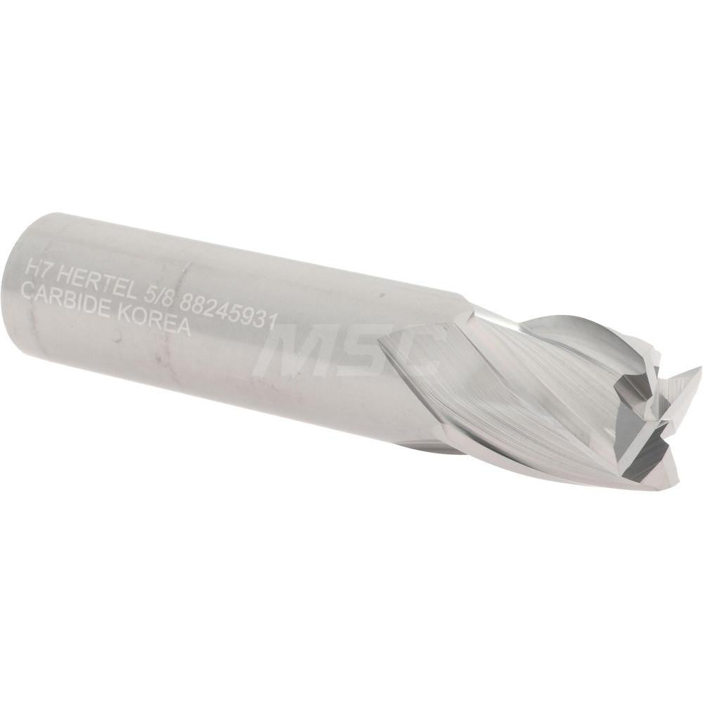 Hertel 88245931 Square End Mill 5/8" Dia, 3/4" LOC, 4 Flute, Solid Carbide