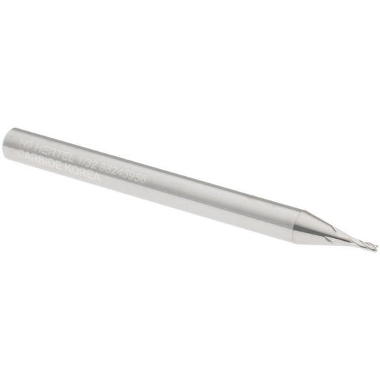 Hertel 88245956 Square End Mill 0.0313" Dia, 0.0781" LOC, 4 Flute, Solid Carbide