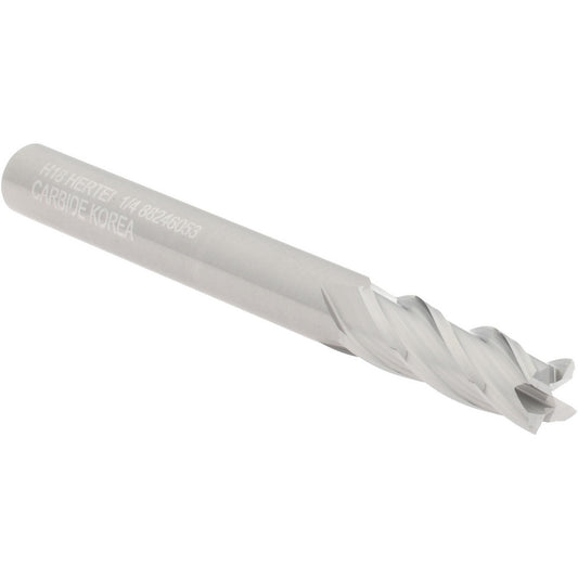 Hertel 88246053 Square End Mill 1/4" Dia, 3/4" LOC, 4 Flute, Solid Carbide
