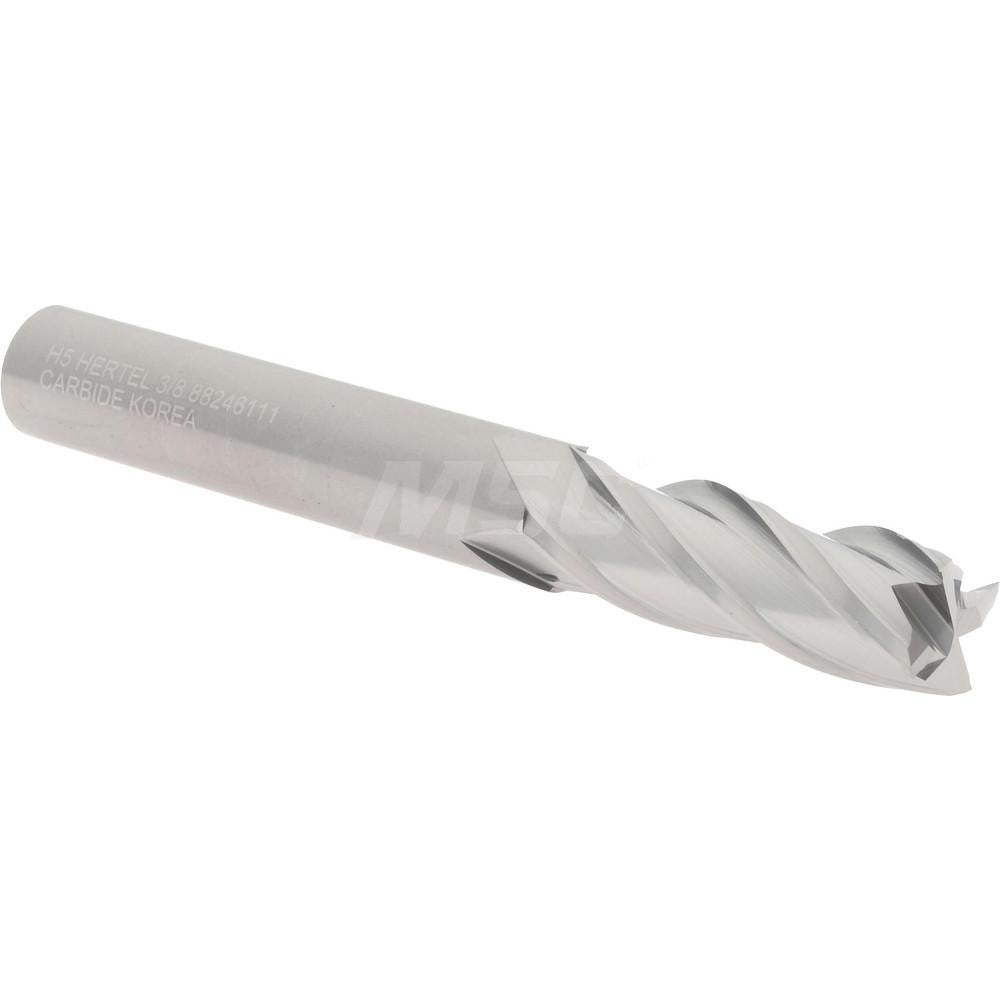 Hertel 88246111 Square End Mill 3/8" Dia, 1-1/8" LOC, 4 Flute, Solid Carbide