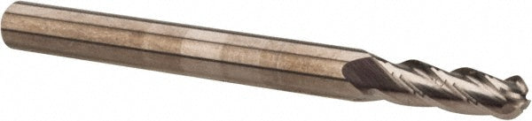 Hertel E5250007 Ball End Mill 7/64" Dia, 3/8" LOC, 4 Flute, Solid Carbide