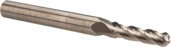 Hertel E599924518 Ball End Mill 9/64" Dia, 9/16" LOC, 4 Flute, Solid Carbide