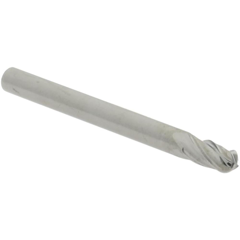 Hertel E599924516 Ball End Mill 1/8" Dia, 1/4" LOC, 4 Flute, Solid Carbide