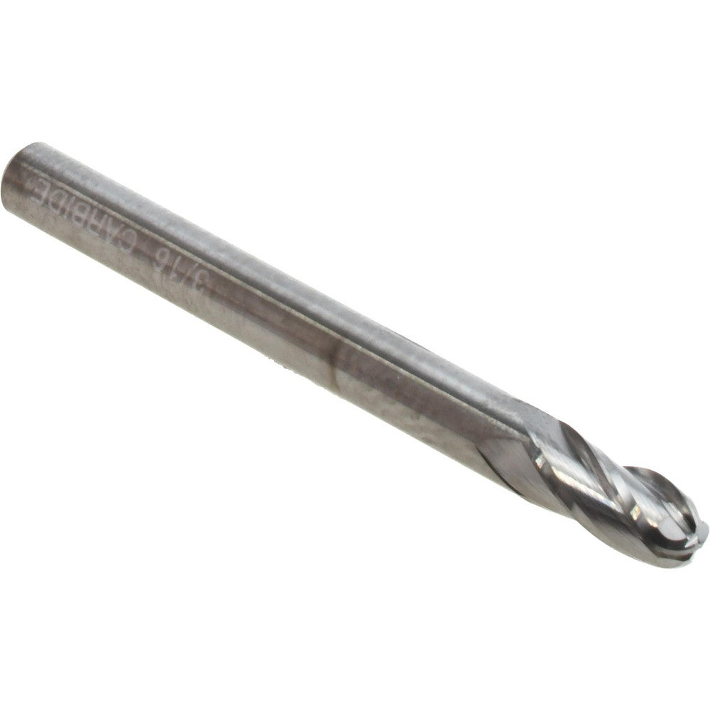 Hertel E599924521 Ball End Mill 3/16" Dia, 3/8" LOC, 4 Flute, Solid Carbide