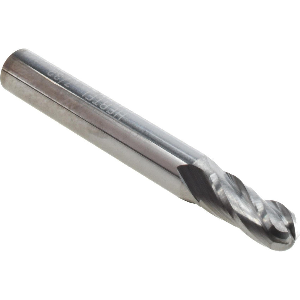 Hertel E599924522 Ball End Mill 7/32" Dia, 1/2" LOC, 4 Flute, Solid Carbide