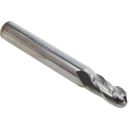 Hertel E599924522 Ball End Mill 7/32" Dia, 1/2" LOC, 4 Flute, Solid Carbide