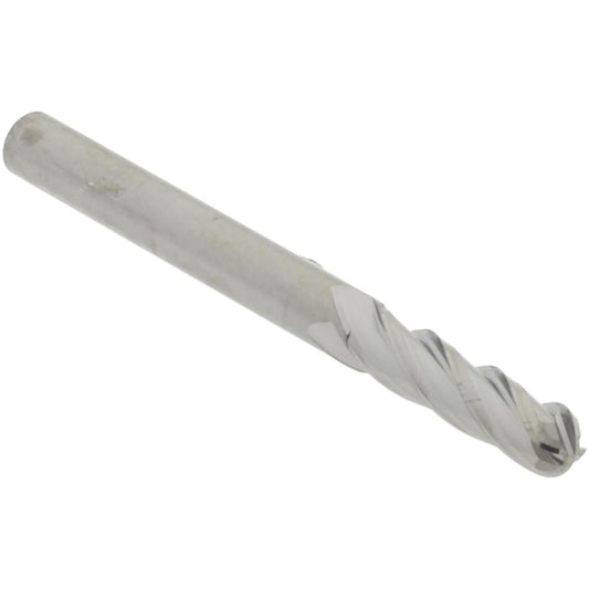 Hertel E5250008 Ball End Mill 1/8" Dia, 1/2" LOC, 4 Flute, Solid Carbide