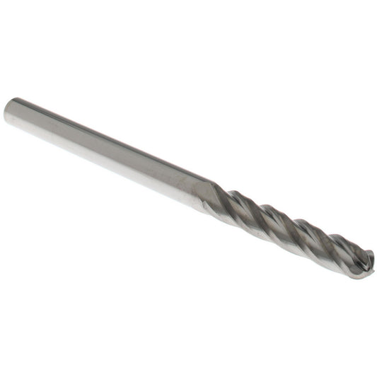 Hertel E5062012 Ball End Mill 3/16" Dia, 1-1/8" LOC, 4 Flute, Solid Carbide