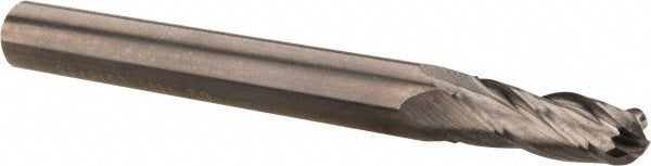 Hertel E5250014 Ball End Mill 7/32" Dia, 5/8" LOC, 4 Flute, Solid Carbide