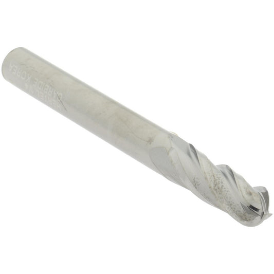 Hertel E5250016 Ball End Mill 1/4" Dia, 3/4" LOC, 4 Flute, Solid Carbide