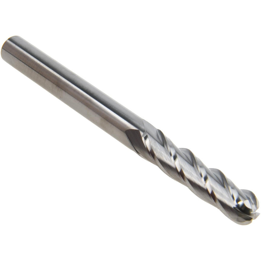 Hertel E5060016 Ball End Mill 1/4" Dia, 1-1/8" LOC, 4 Flute, Solid Carbide