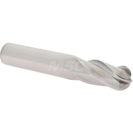 Hertel E5250036 Ball End Mill 9/16" Dia, 1-1/4" LOC, 4 Flute, Solid Carbide