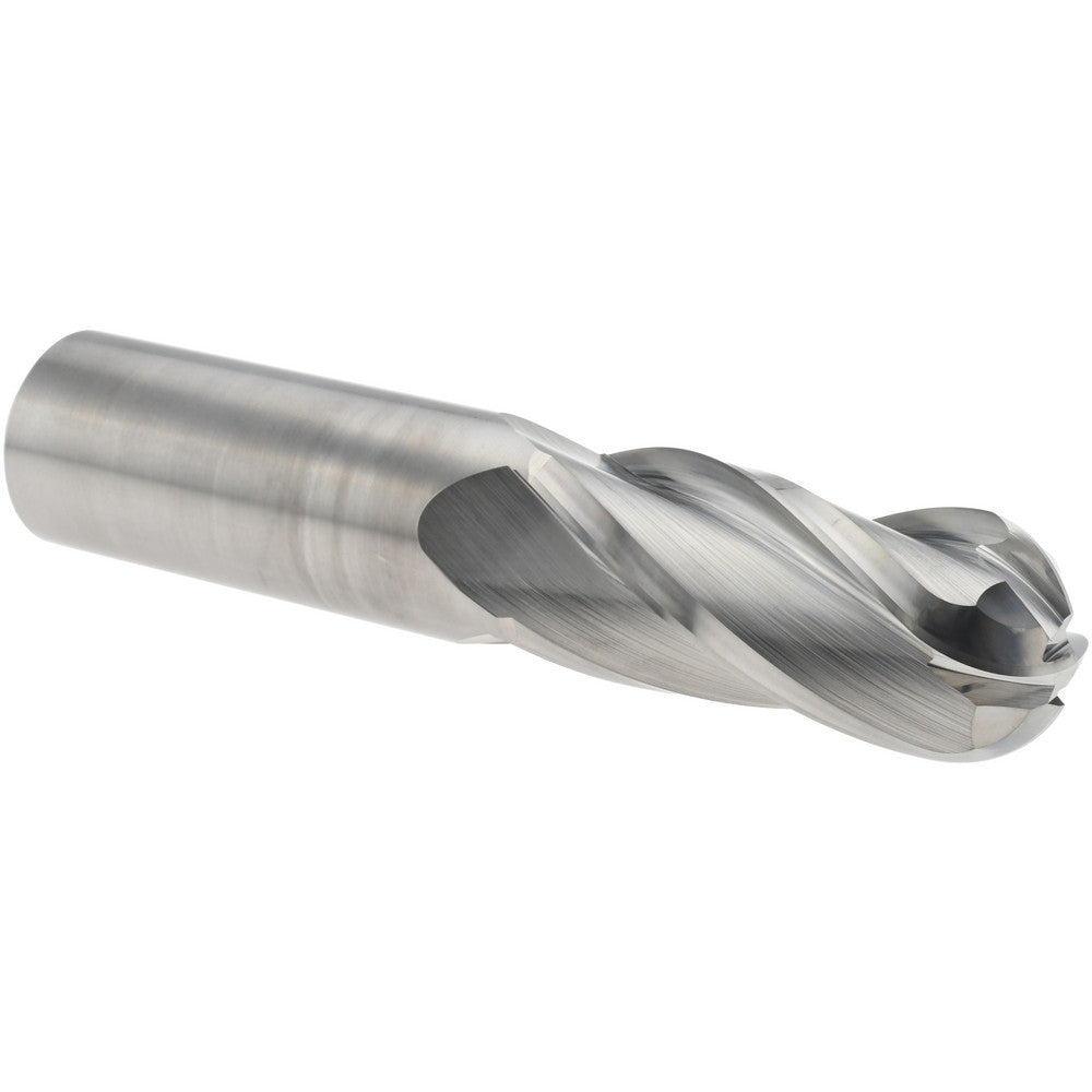 Hertel E5060064 Ball End Mill 1" Dia, 2-1/4" LOC, 4 Flute, Solid Carbide